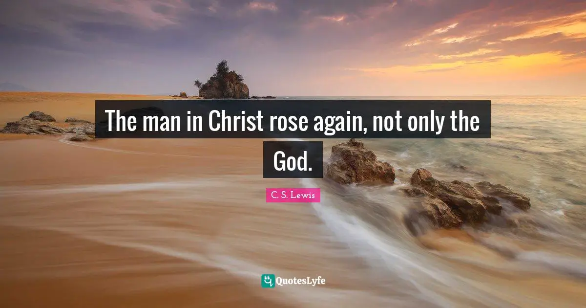 The man in Christ rose again, not only the God.