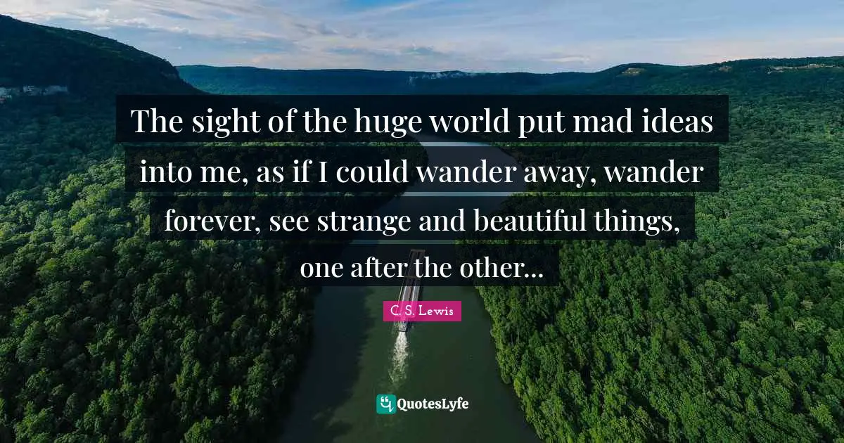 Beautiful Things Quotes: "The sight of the huge world put mad ideas into me, as if I could wander away, wander forever, see strange and beautiful things, one after the other..."