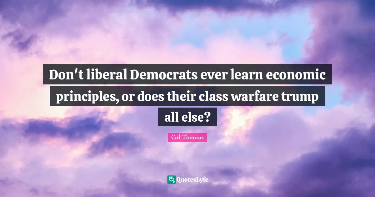 Don't liberal Democrats ever learn economic principles, or does their class warfare trump all else?