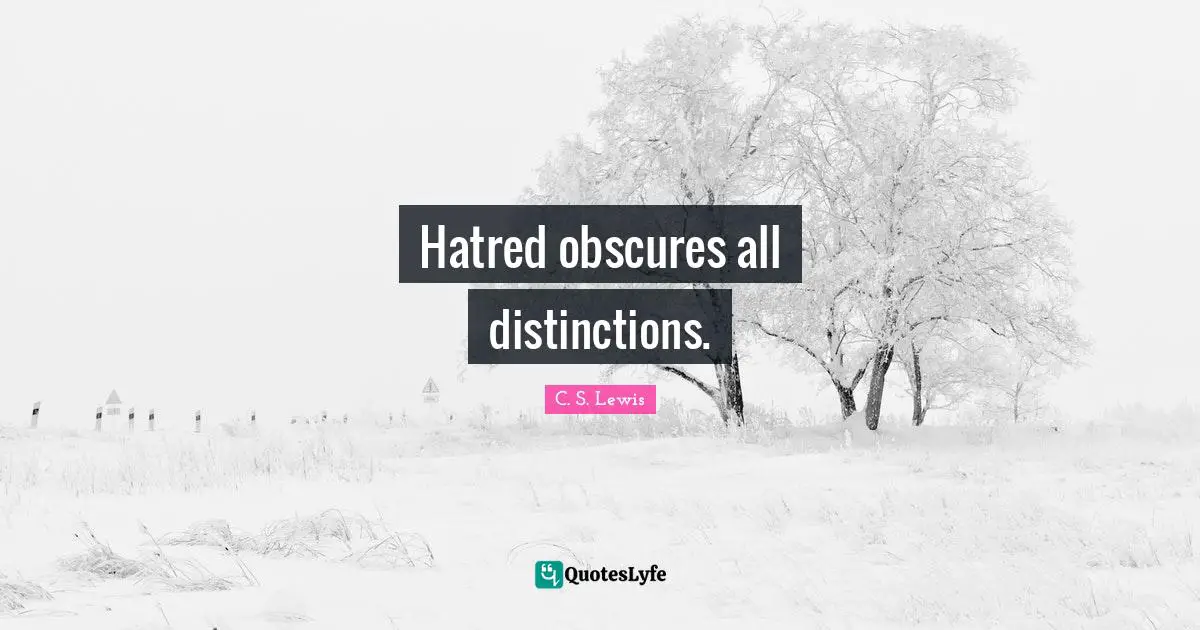 Hatred obscures all distinctions.