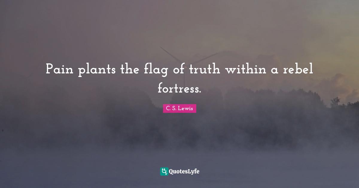 Pain plants the flag of truth within a rebel fortress.