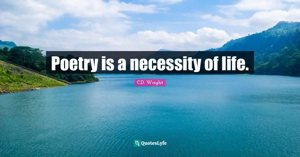 Poetry is a necessity of life.