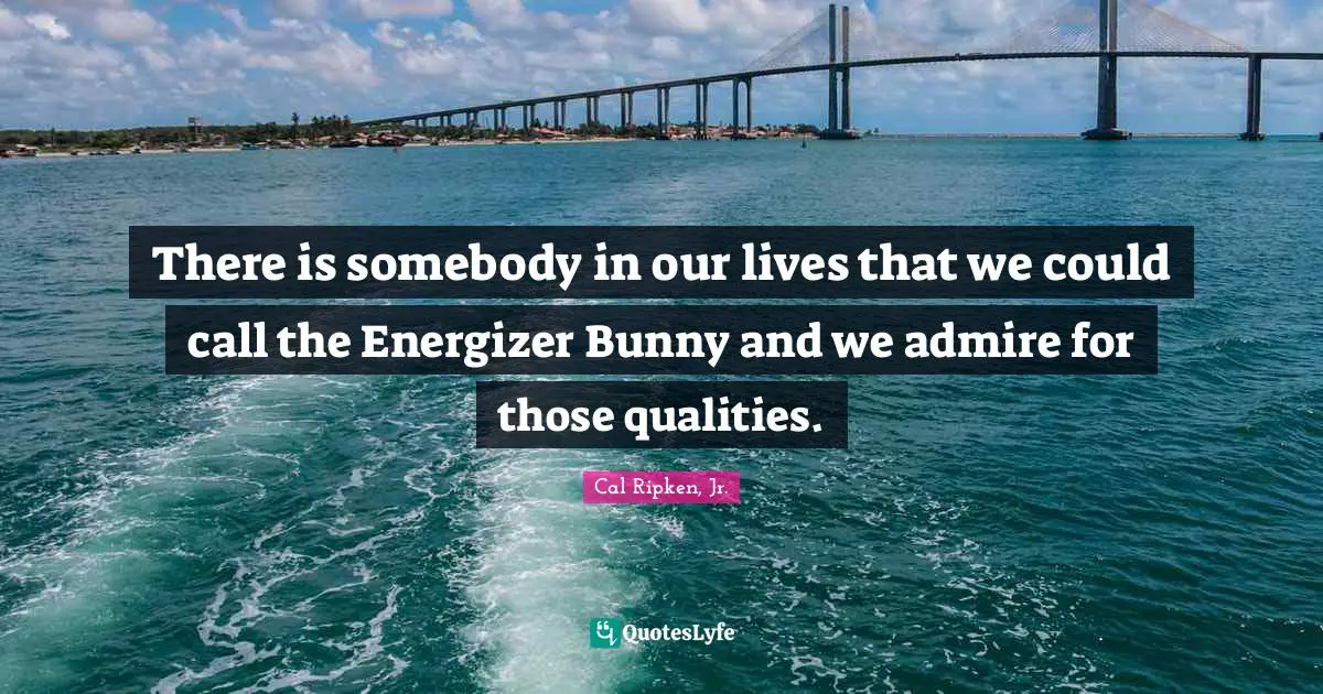 There is somebody in our lives that we could call the Energizer Bunny and we admire for those qualities.