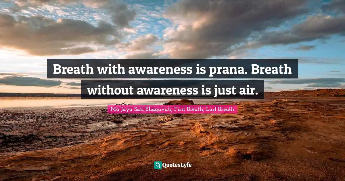 Breath with awareness is prana. Breath without awareness is just air.