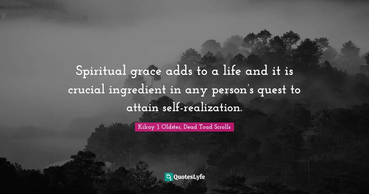 Spiritual grace adds to a life and it is crucial ingredient in any person’s quest to attain self-realization.