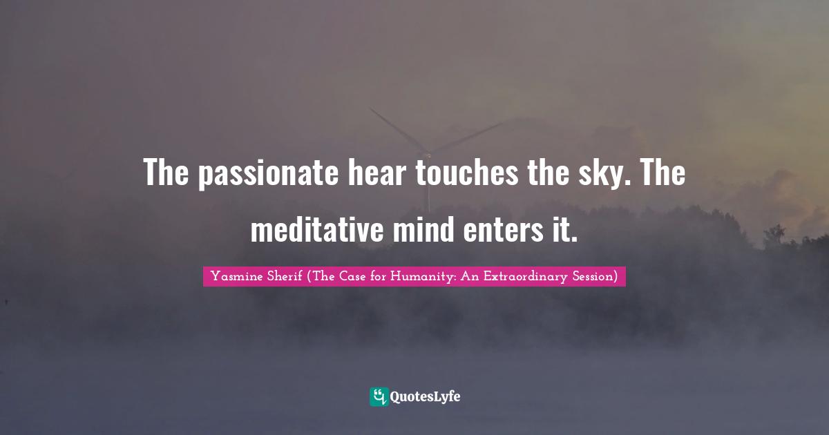 Ethics And Moral Philosophy Quotes: "The passionate hear touches the sky. The meditative mind enters it."