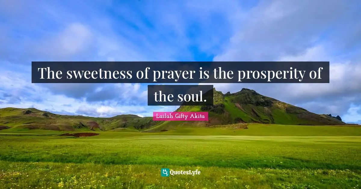 The sweetness of prayer is the prosperity of the soul.