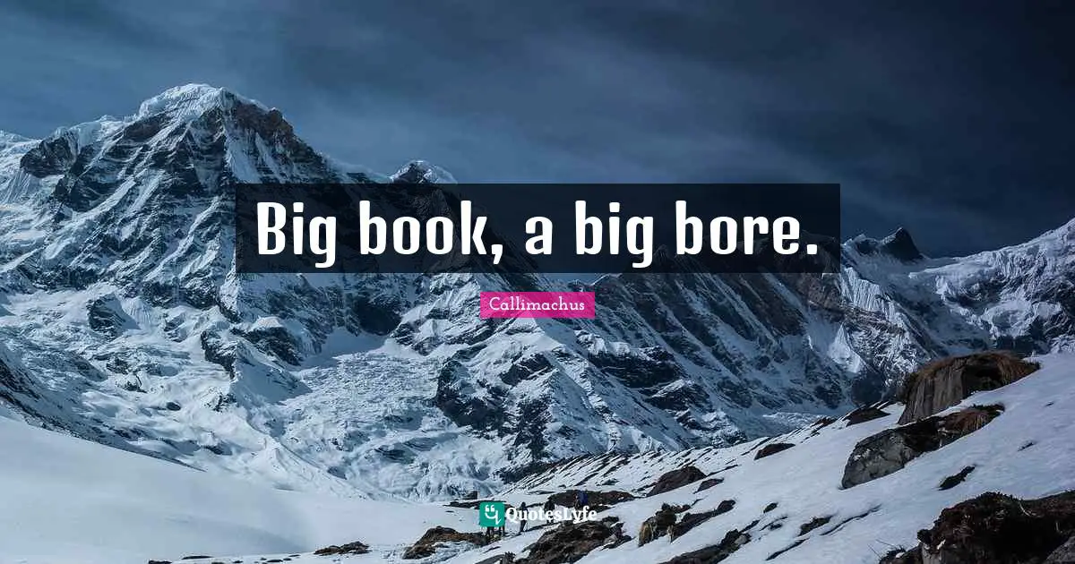 Big book, a big bore.