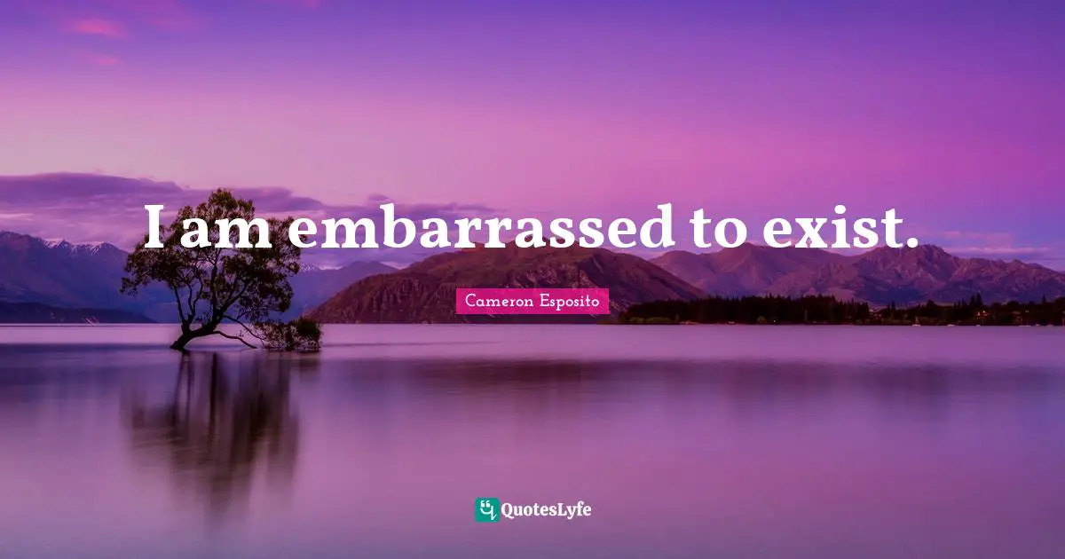 I am embarrassed to exist.