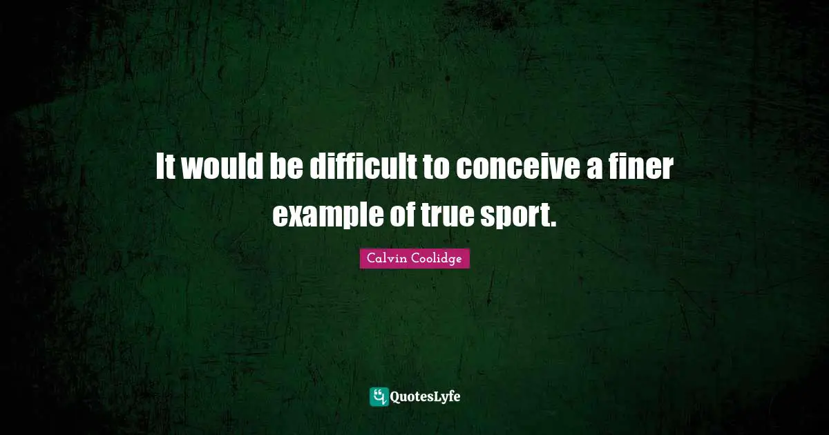 It would be difficult to conceive a finer example of true sport.