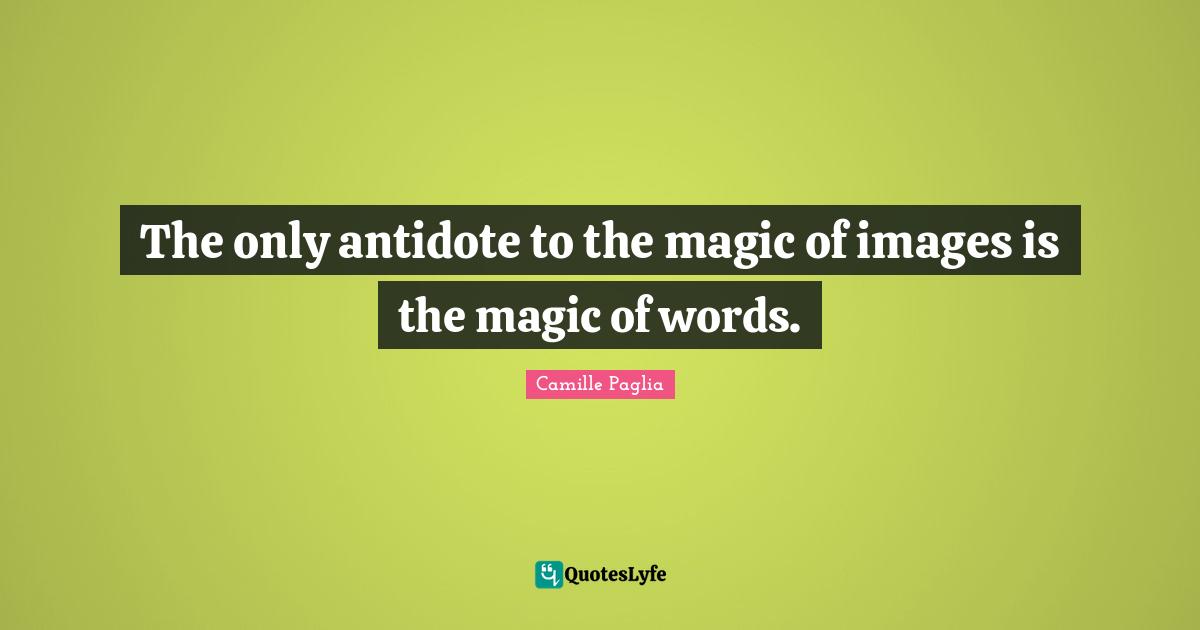 The only antidote to the magic of images is the magic of words.