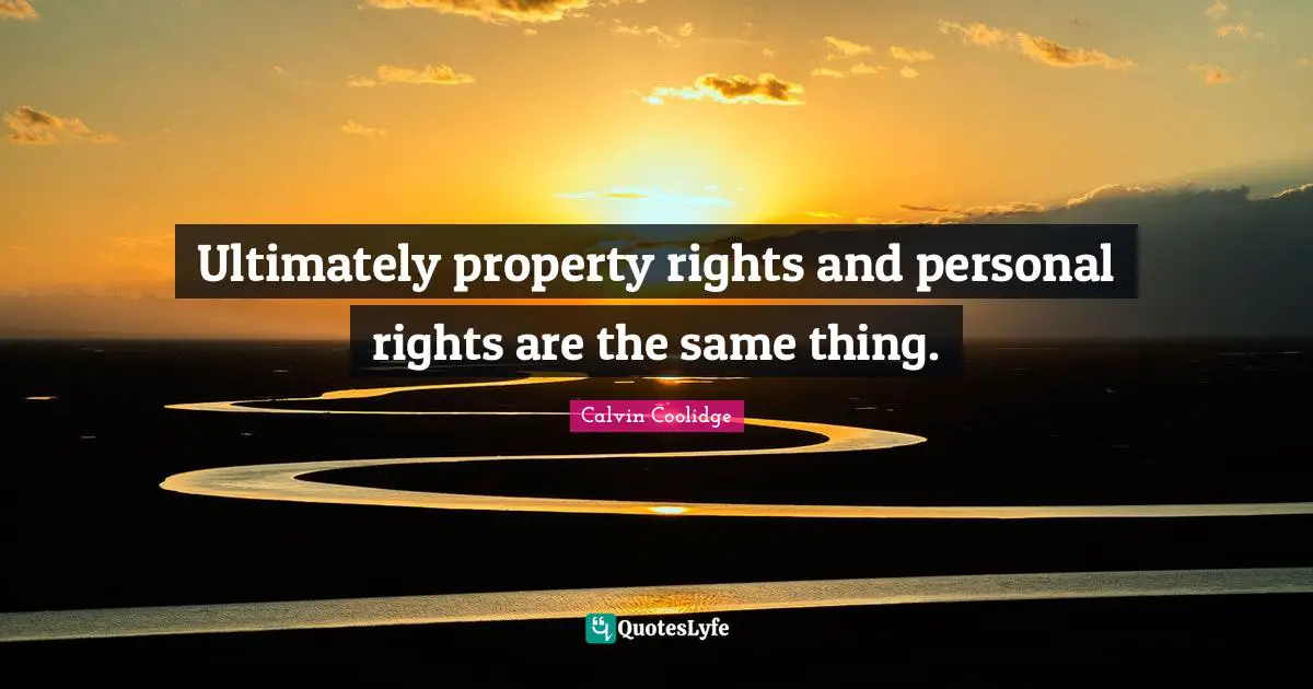 Ultimately property rights and personal rights are the same thing.
