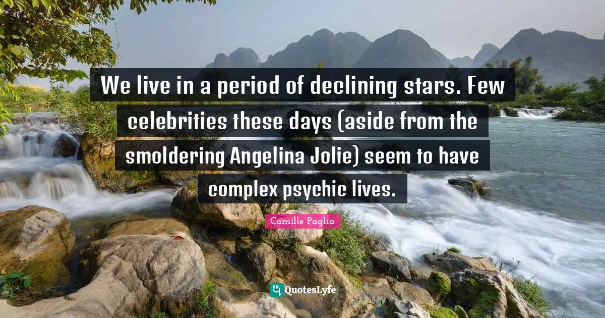 We live in a period of declining stars. Few celebrities these days (aside from the smoldering Angelina Jolie) seem to have complex psychic lives.