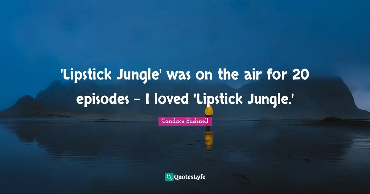 'Lipstick Jungle' was on the air for 20 episodes - I loved 'Lipstick Jungle.'