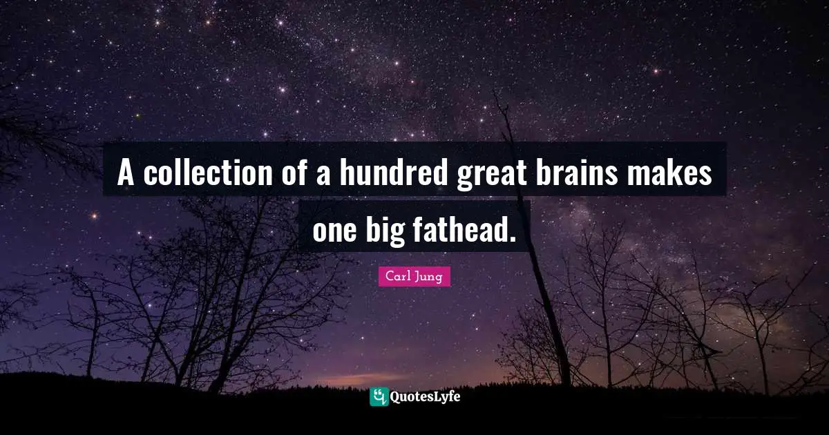 A collection of a hundred great brains makes one big fathead.