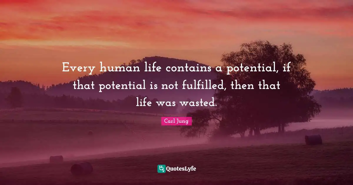 Every human life contains a potential, if that potential is not fulfilled, then that life was wasted.