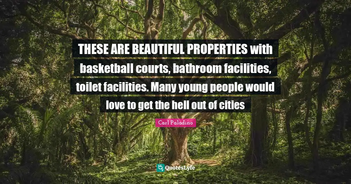 THESE ARE BEAUTIFUL PROPERTIES with basketball courts, bathroom facilities, toilet facilities. Many young people would love to get the hell out of cities