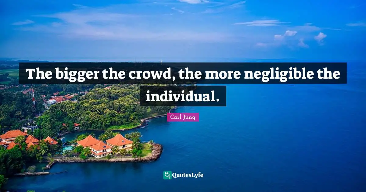 The bigger the crowd, the more negligible the individual.