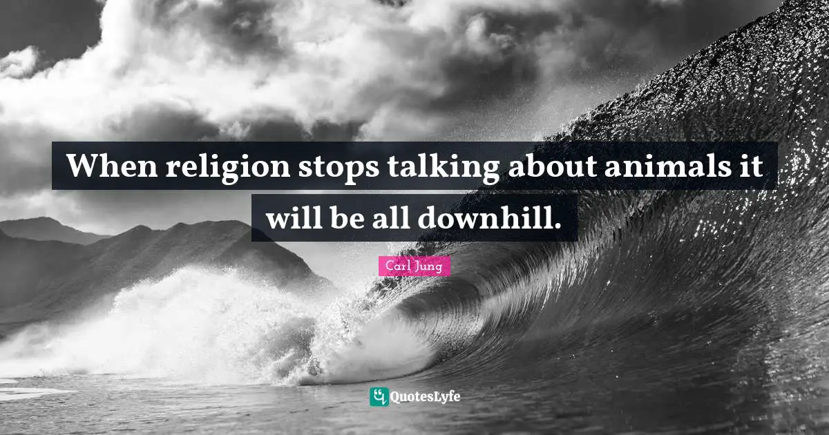 When religion stops talking about animals it will be all downhill.