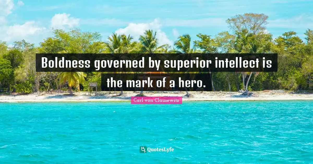 Boldness governed by superior intellect is the mark of a hero.