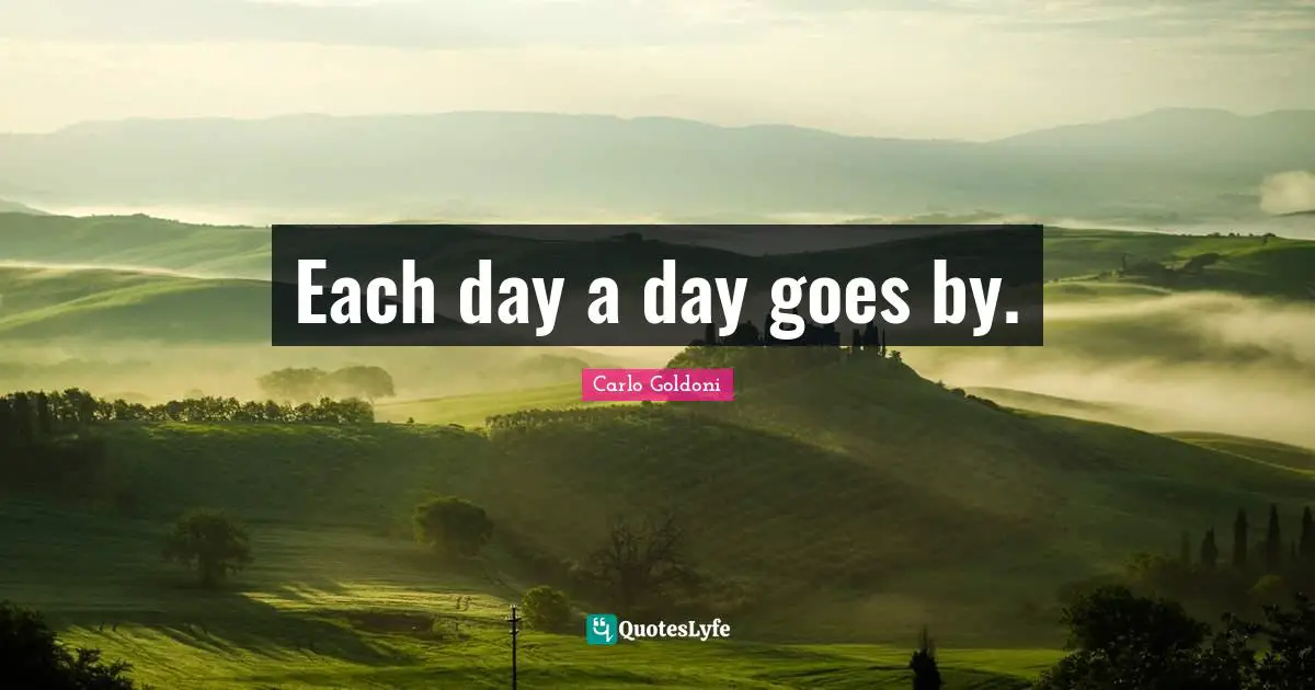Carlo Goldoni Quotes: "Each day a day goes by."
