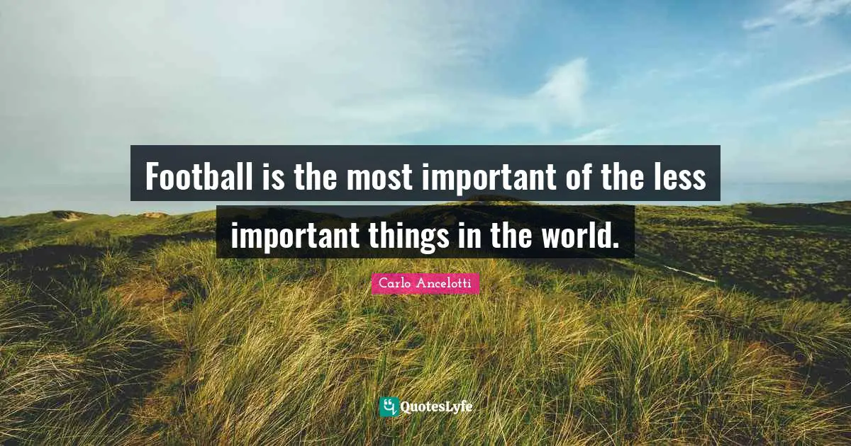 Important Things Quotes: "Football is the most important of the less important things in the world."