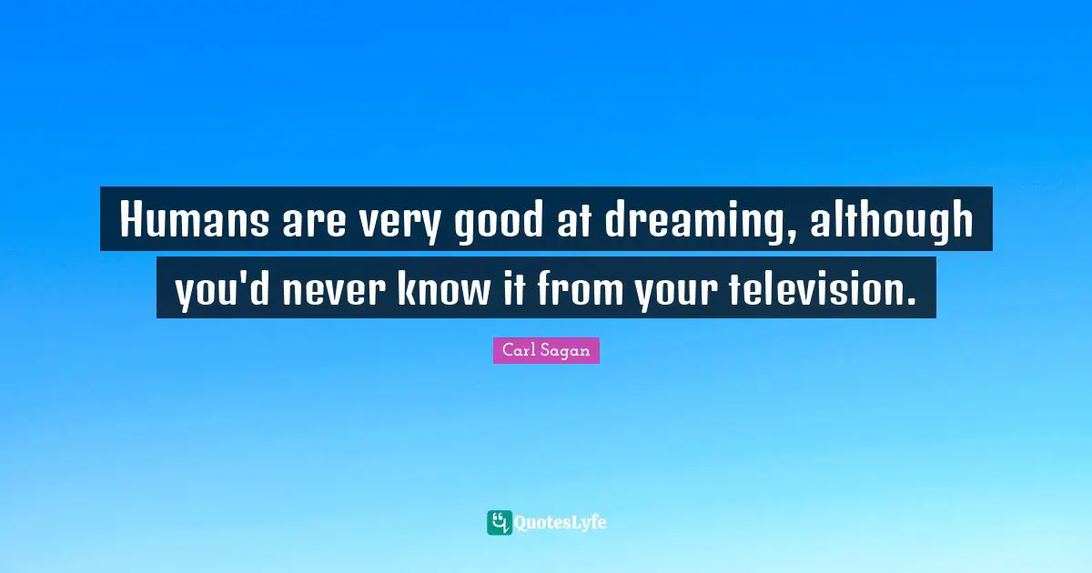 Humans are very good at dreaming, although you'd never know it from your television.
