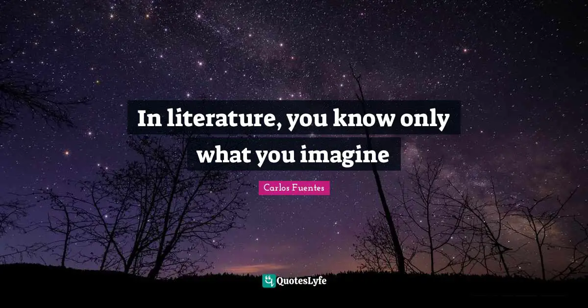 In literature, you know only what you imagine