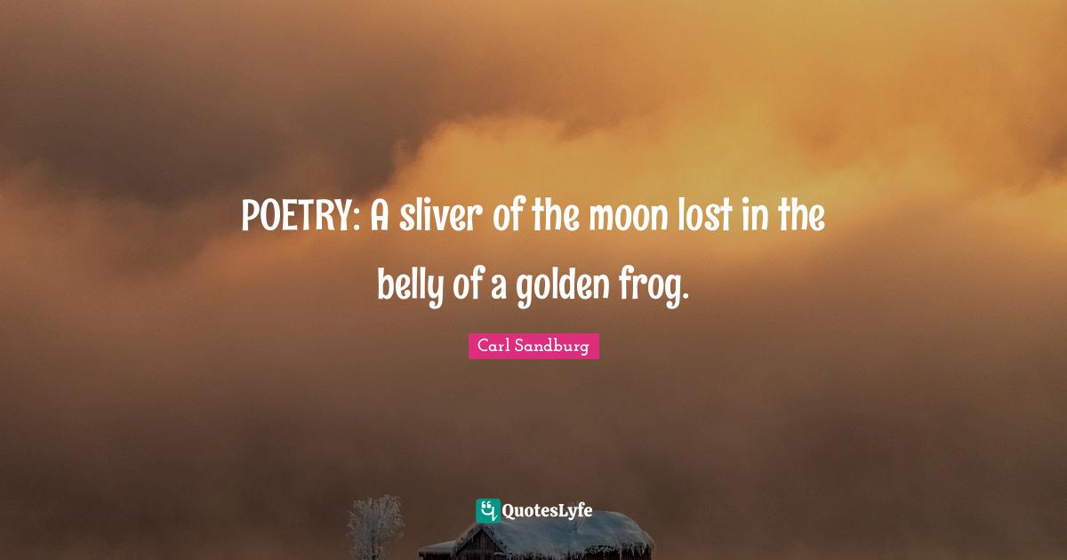 POETRY: A sliver of the moon lost in the belly of a golden frog.