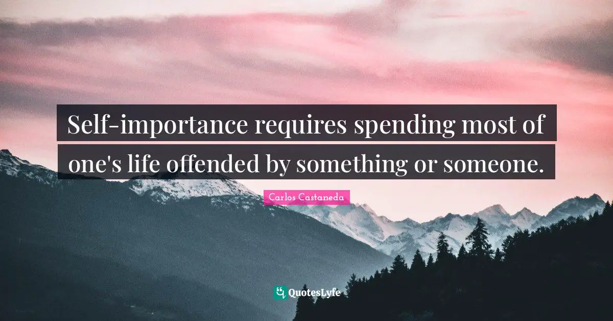 Investing Quotes: "Self-importance requires spending most of one's life offended by something or someone."