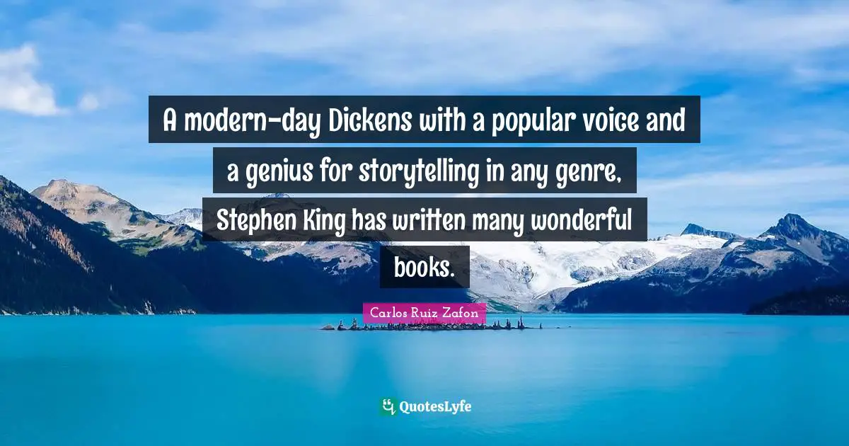 A modern-day Dickens with a popular voice and a genius for storytelling in any genre, Stephen King has written many wonderful books.