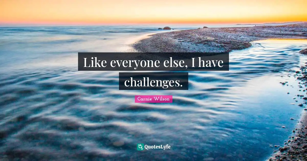 Carnie Wilson Quotes: "Like everyone else, I have challenges."