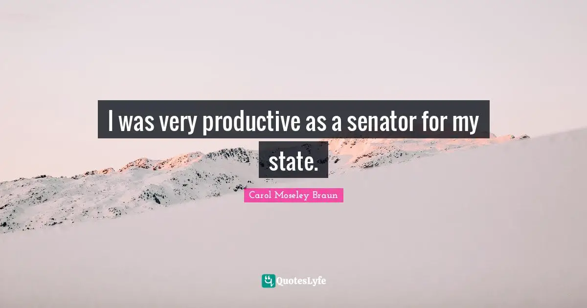 I was very productive as a senator for my state.
