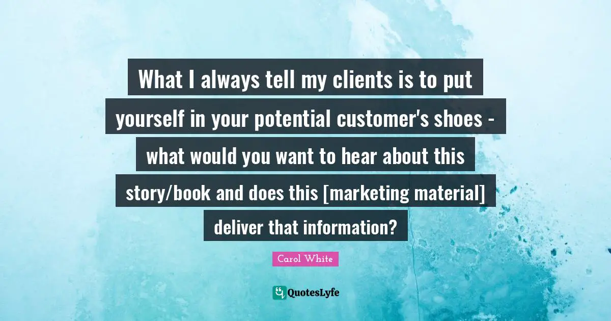 What I always tell my clients is to put yourself in your potential customer's shoes - what would you want to hear about this story/book and does this [marketing material] deliver that information?
