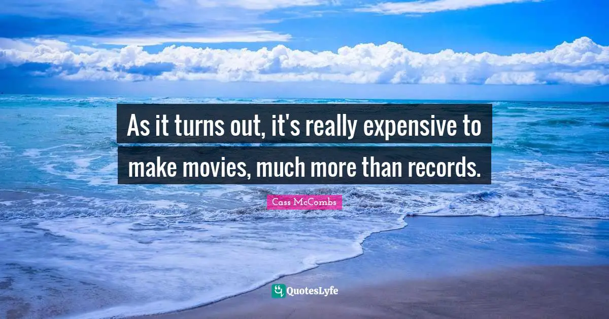 As it turns out, it's really expensive to make movies, much more than records.