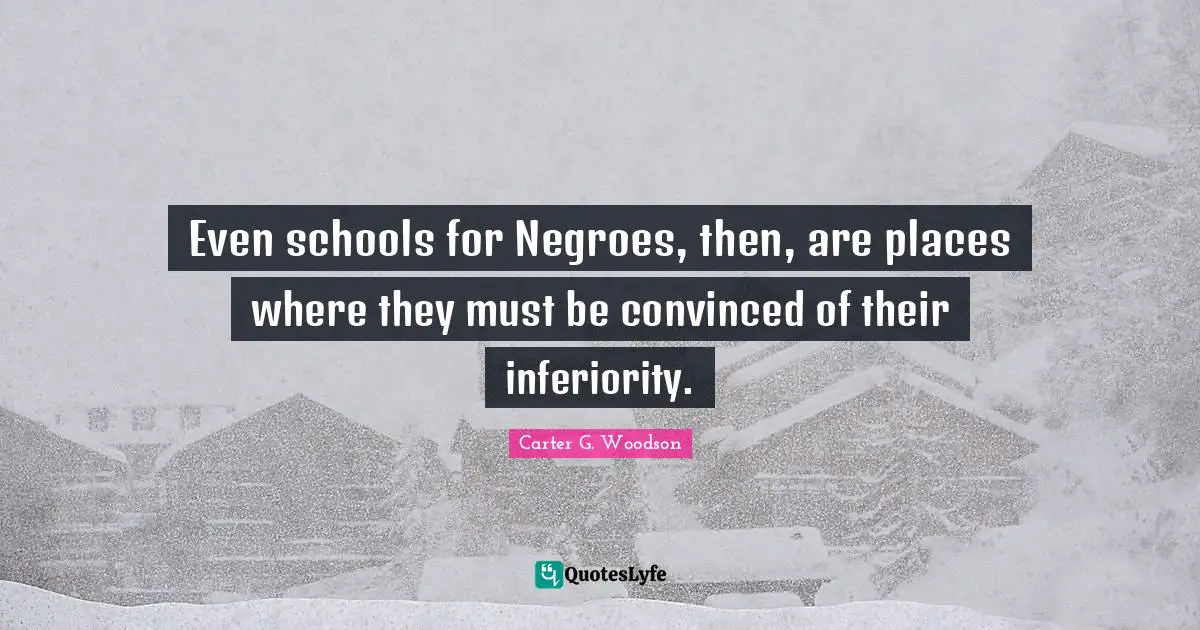 Even schools for Negroes, then, are places where they must be convinced of their inferiority.