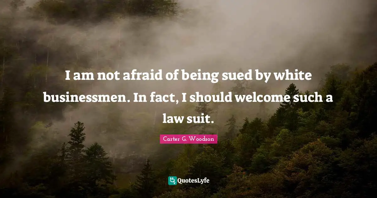 I am not afraid of being sued by white businessmen. In fact, I should welcome such a law suit.