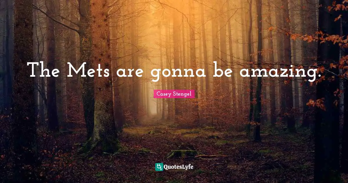 The Mets are gonna be amazing.