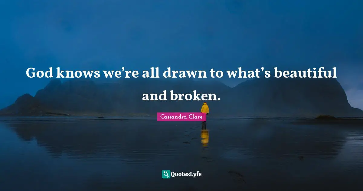 God knows we’re all drawn to what’s beautiful and broken.