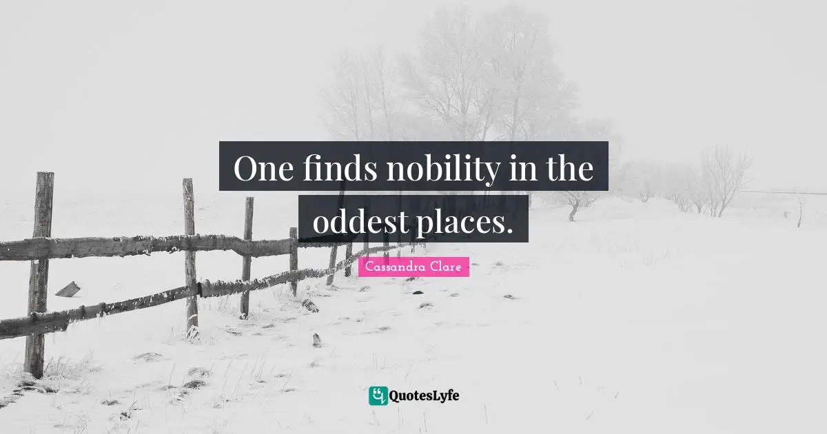 One finds nobility in the oddest places.