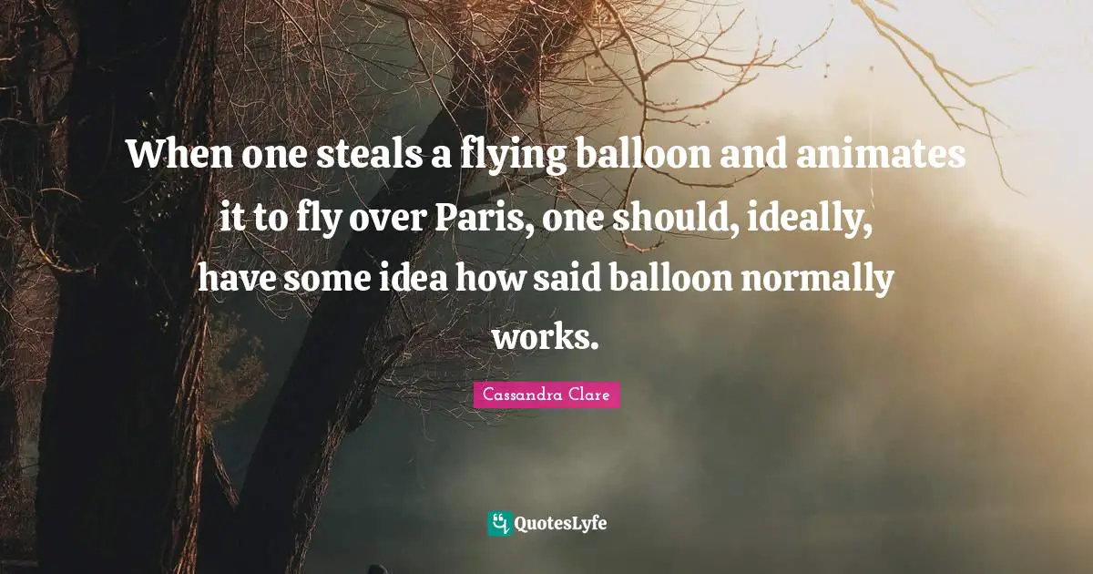 When one steals a flying balloon and animates it to fly over Paris, one should, ideally, have some idea how said balloon normally works.