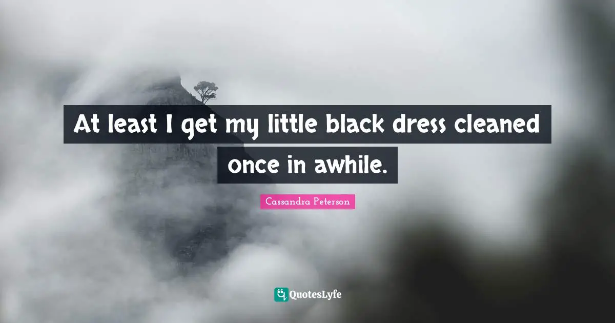 At least I get my little black dress cleaned once in awhile.