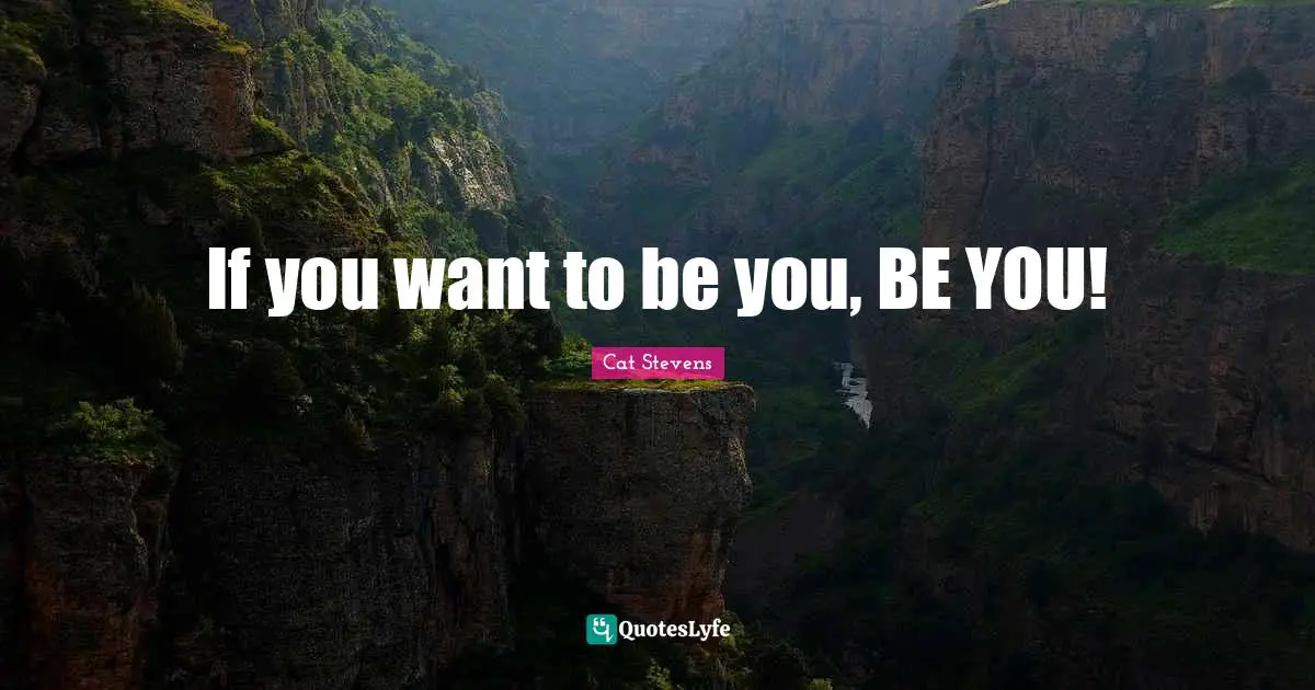 If you want to be you, BE YOU!