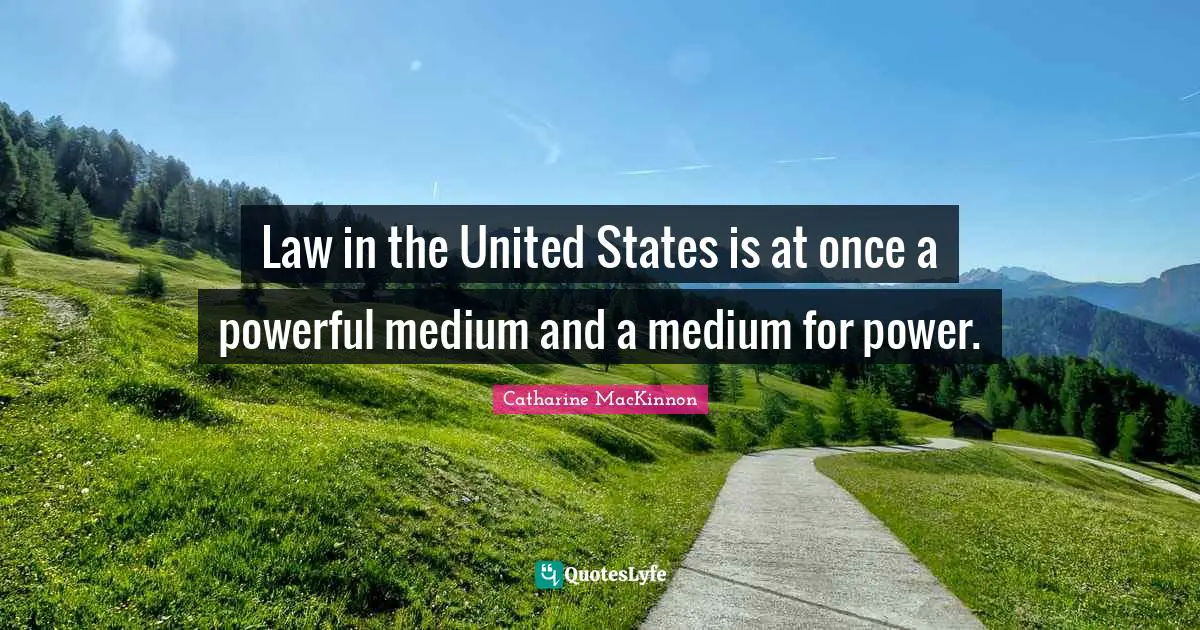 Law in the United States is at once a powerful medium and a medium for power.