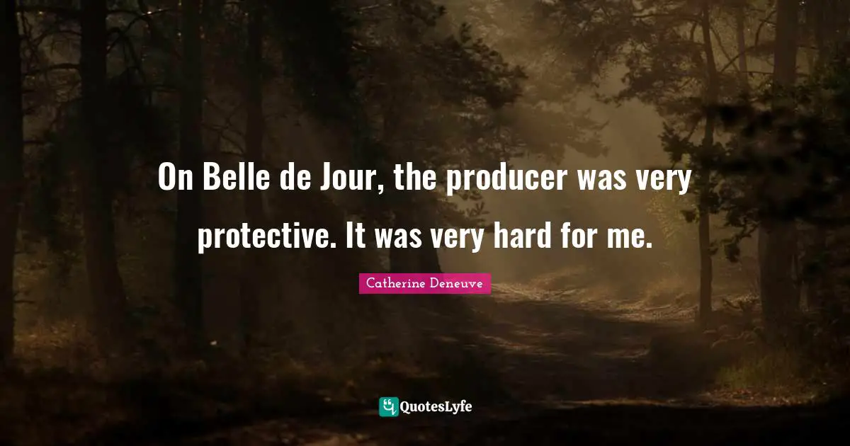 On Belle de Jour, the producer was very protective. It was very hard for me.