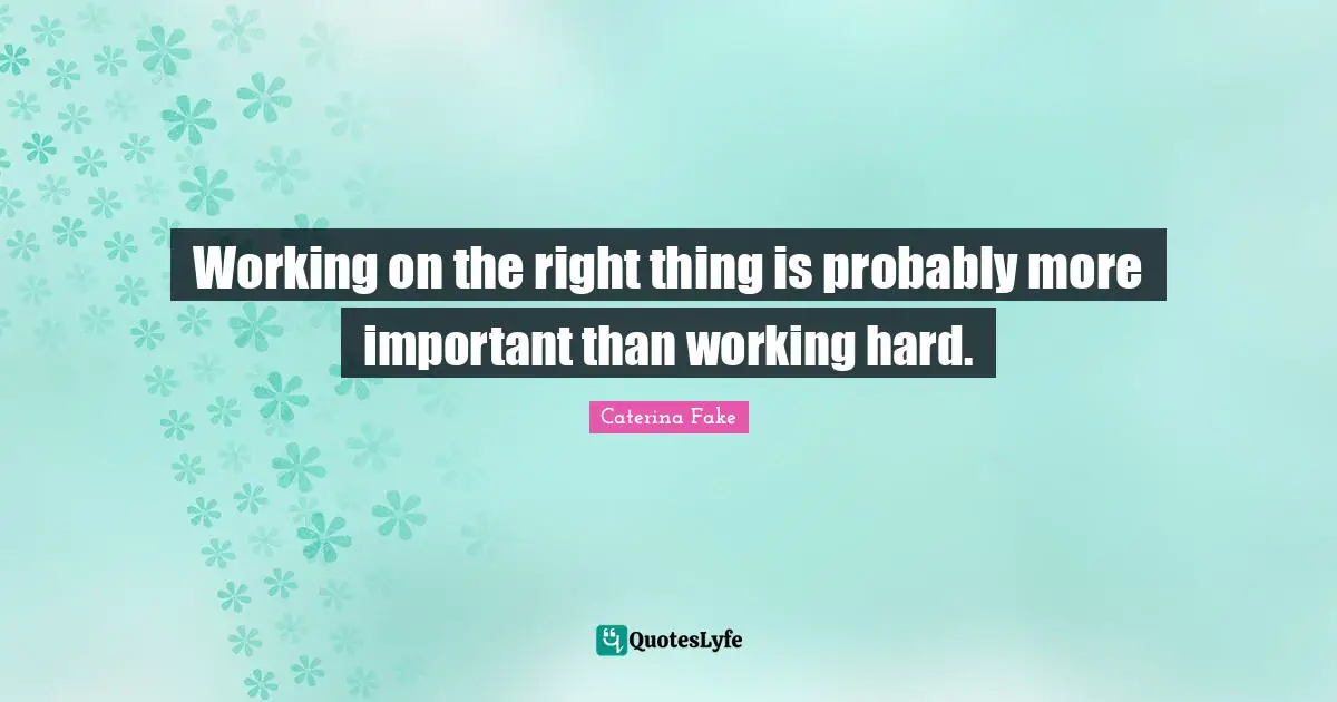 Working on the right thing is probably more important than working hard.