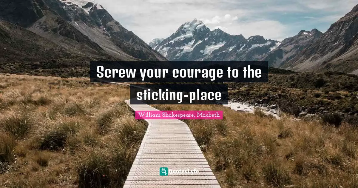Screw your courage to the sticking-place