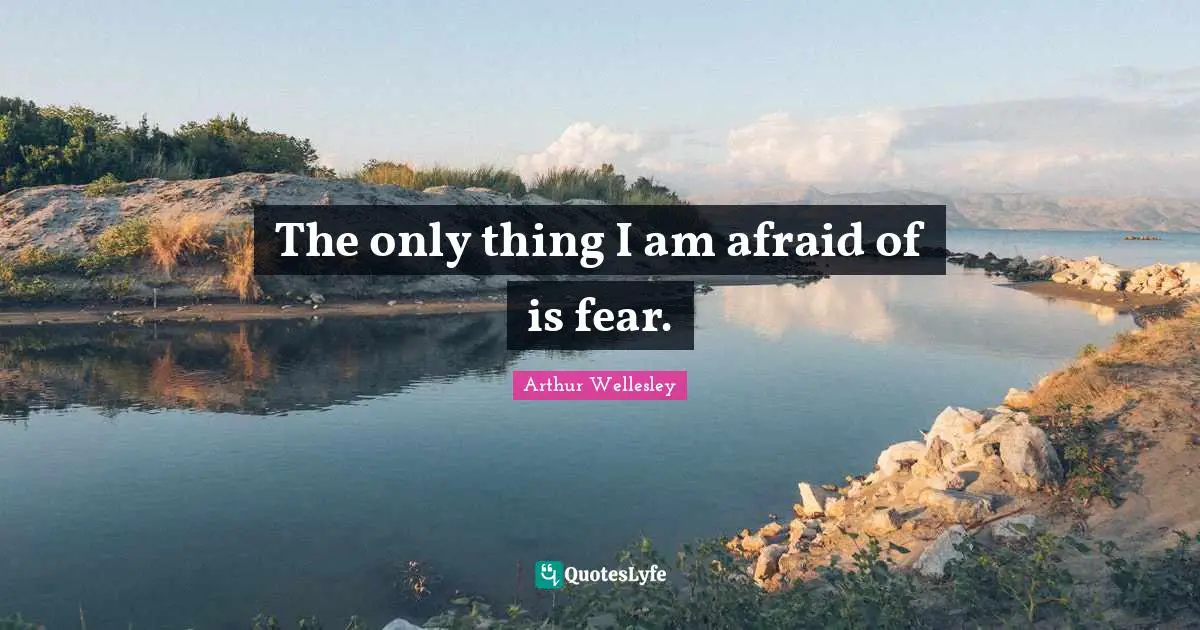 Arthur Wellesley Quotes: "The only thing I am afraid of is fear."