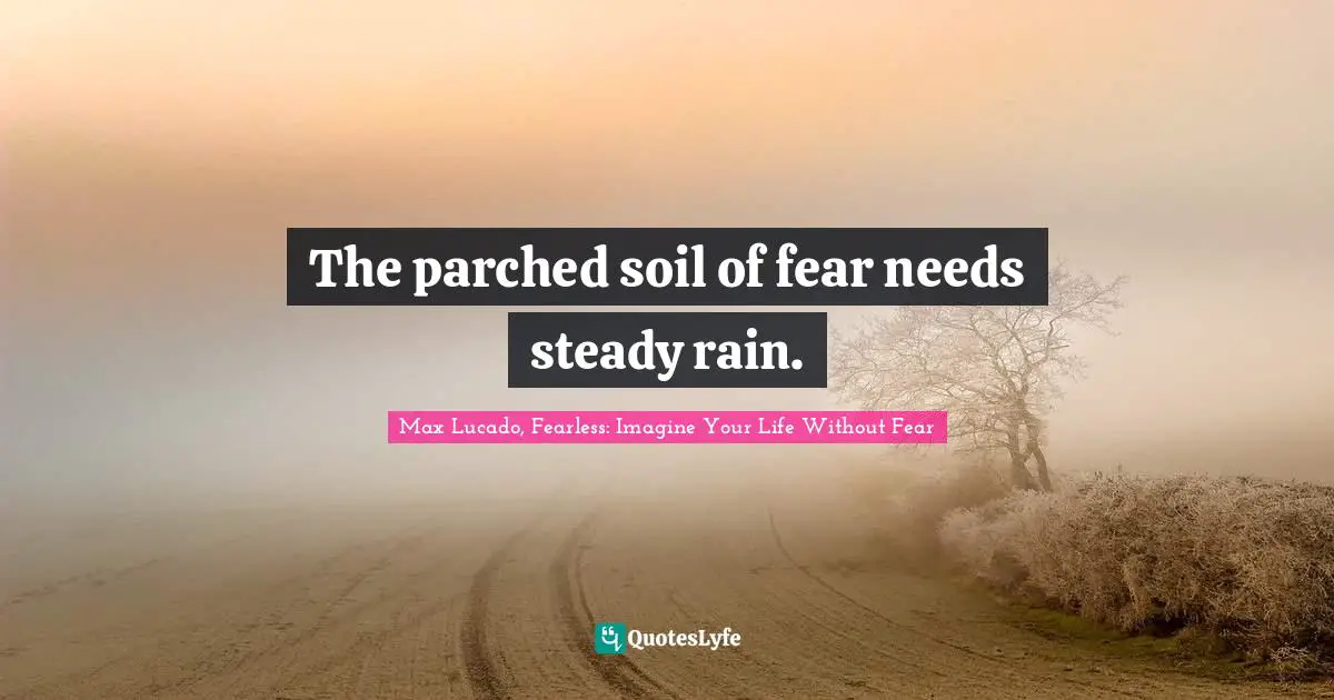 The parched soil of fear needs steady rain.