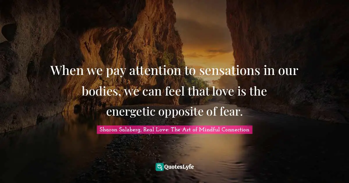 When we pay attention to sensations in our bodies, we can feel that love is the energetic opposite of fear.